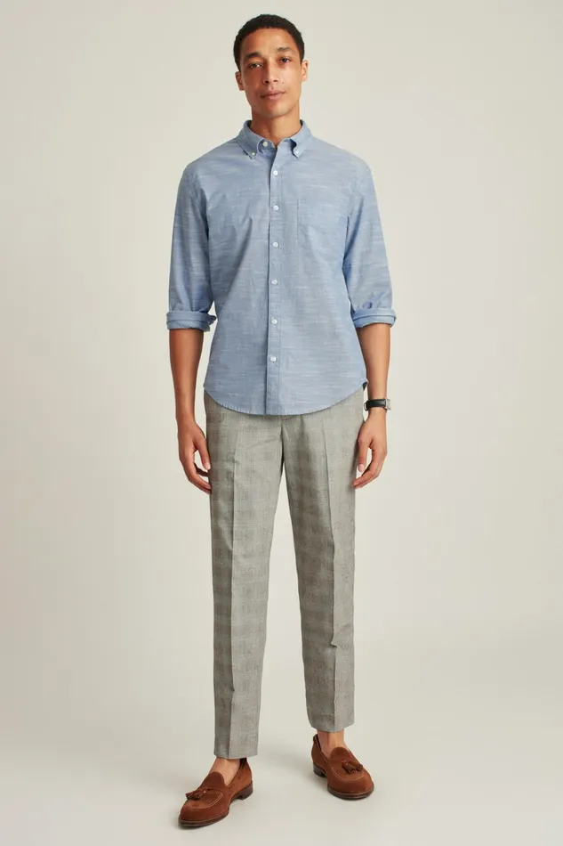 Men Everyday Shirt Textured Canyon Blue Bonobos Casual Shirts