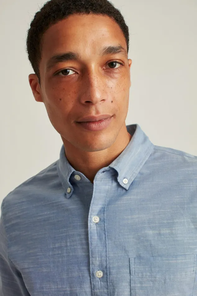 Men Everyday Shirt Textured Canyon Blue Bonobos Casual Shirts