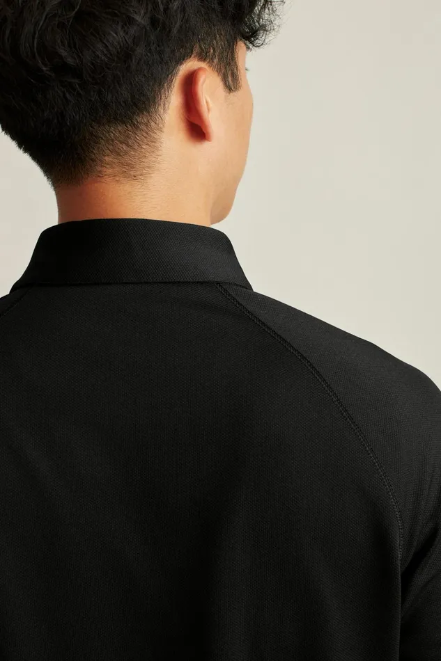 Men Fall Ball Long Sleeve Golf Polo Black Bonobos Golf Polos and Tops