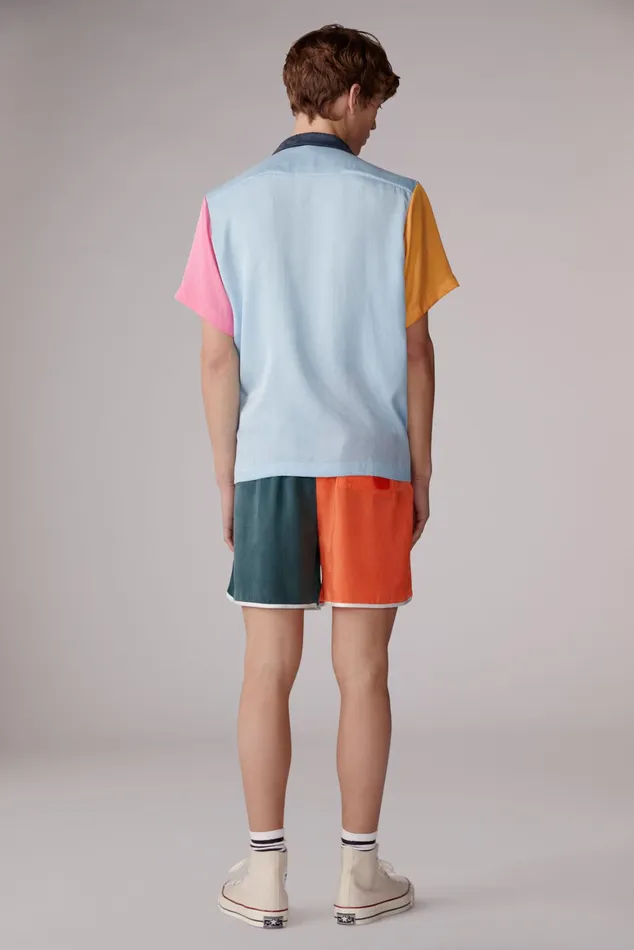 Men Fiorucci Shirts Colour Block Bowling Shirt Multi Men Fiorucci Shirts Colour Block Bowling Shirt Multi