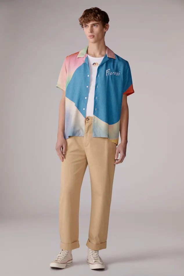 Men Fiorucci Shirts Morning Rise Bowling Shirt Multi