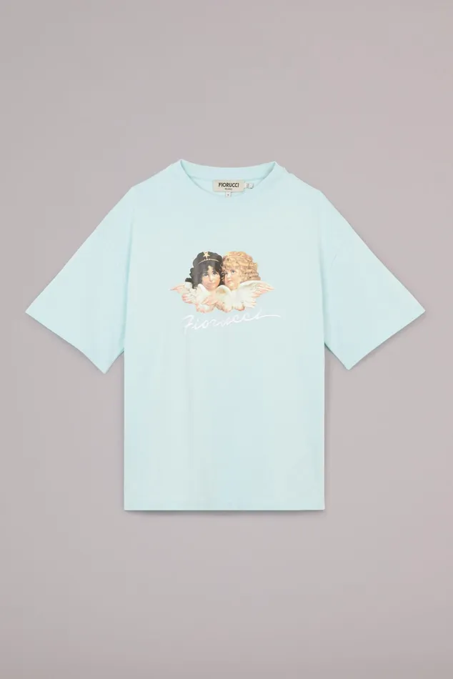 Men Fiorucci TShirts and Tops Angels Squiggle Logo TShirt Blue Men Fiorucci TShirts and Tops Angels Squiggle Logo TShirt Blue
