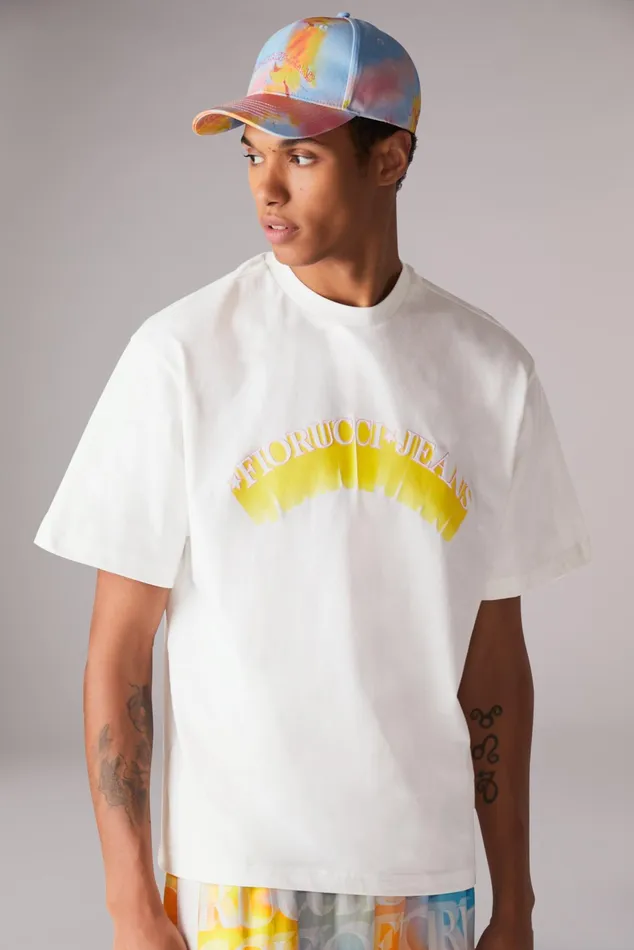 Men Fiorucci TShirts and Tops Jeans Logo TShirt Off White Men Fiorucci TShirts and Tops Jeans Logo TShirt Off White