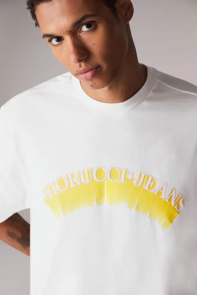 Men Fiorucci TShirts and Tops Jeans Logo TShirt Off White Men Fiorucci TShirts and Tops Jeans Logo TShirt Off White