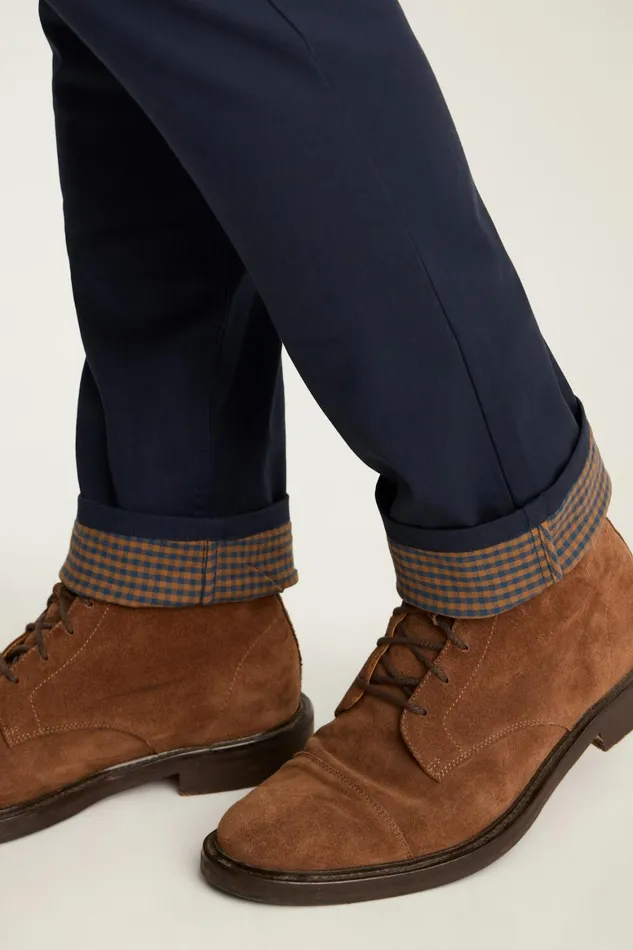 Men Fireside Flannel Lined Chinos Dark Navy Blue Bonobos Chinos