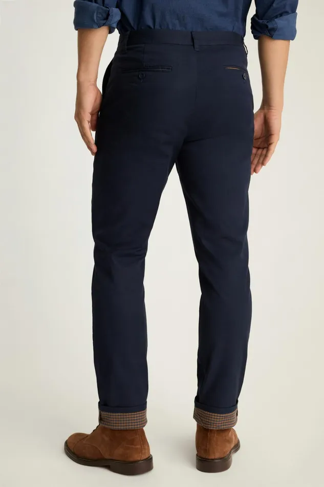 Men Fireside Flannel Lined Chinos Dark Navy Blue Bonobos Chinos