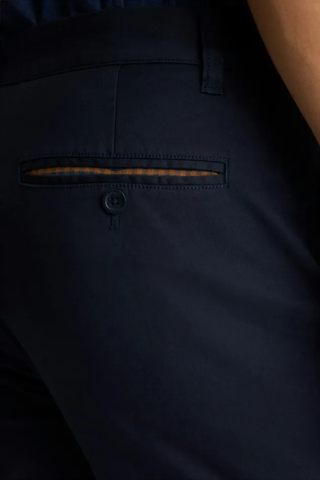 Men Fireside Flannel Lined Chinos Dark Navy Blue Bonobos Chinos