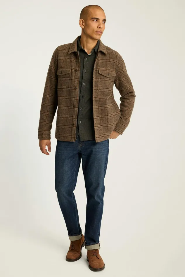 Men Fireside Flannel Shirt Olive Green Twill Dobby Bonobos Overshirts