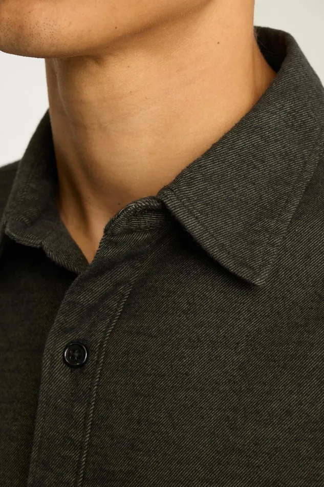 Men Fireside Flannel Shirt Olive Green Twill Dobby Bonobos Overshirts