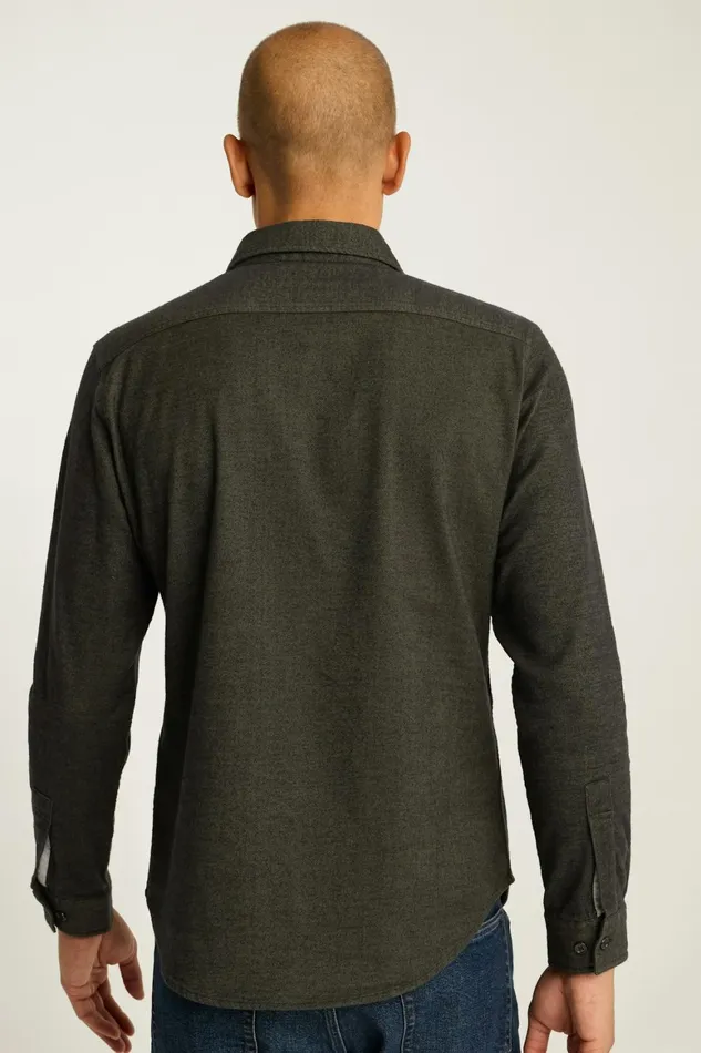 Men Fireside Flannel Shirt Olive Green Twill Dobby Bonobos Overshirts