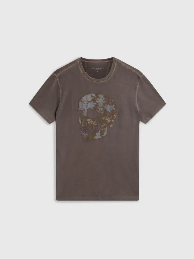 Men Graphic Tees John Varvatos APPLIQUE SKULL TEE Drill Olive