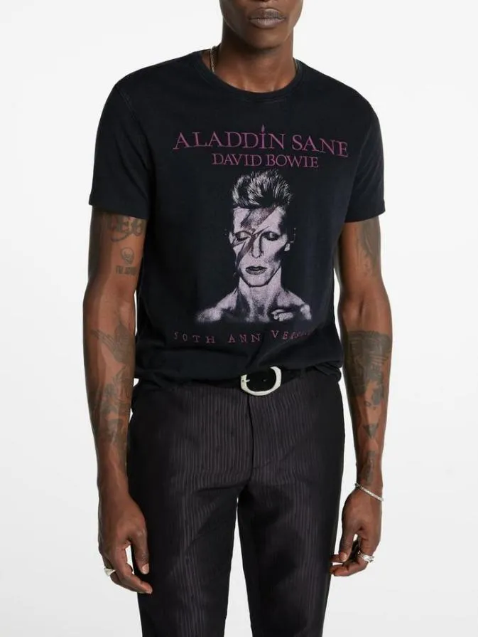 Men Graphic Tees John Varvatos BOWIE ALADDIN SANE TEE Black