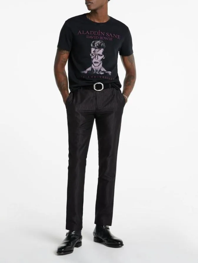 Men Graphic Tees John Varvatos BOWIE ALADDIN SANE TEE Black