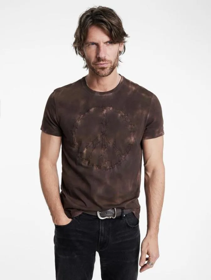 Men Graphic Tees John Varvatos INK PEACE TEE Mauvewood