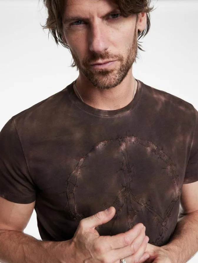 Men Graphic Tees John Varvatos INK PEACE TEE Mauvewood