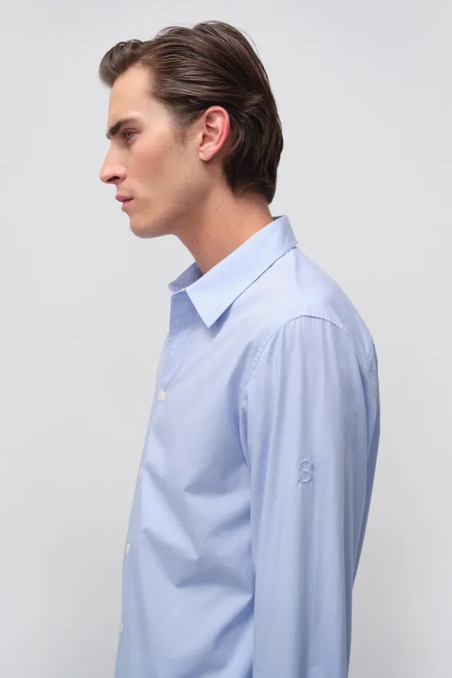 Men Hendrix Shirt Chambray Blue Jonathan Simkhai Tops and TShirts