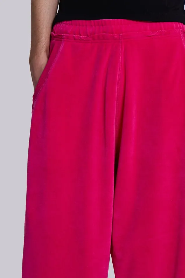 Men Hot Pink Velour Monster Joggers Jaded London Joggers and Sweatpants