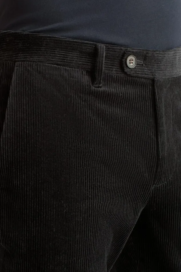 Men Italian Stretch Corduroy Trouser Black Bonobos Dress Pants