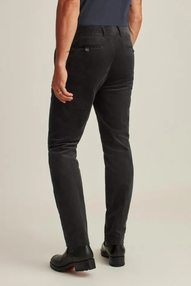 Men Italian Stretch Corduroy Trouser Black Bonobos Dress Pants