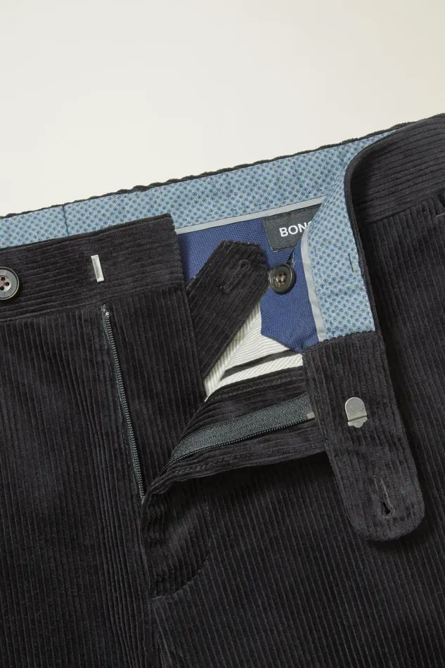 Men Italian Stretch Corduroy Trouser Black Bonobos Dress Pants