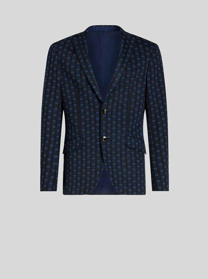 Men Jacket With Micro Tie Print Pattern Etro Jackets
