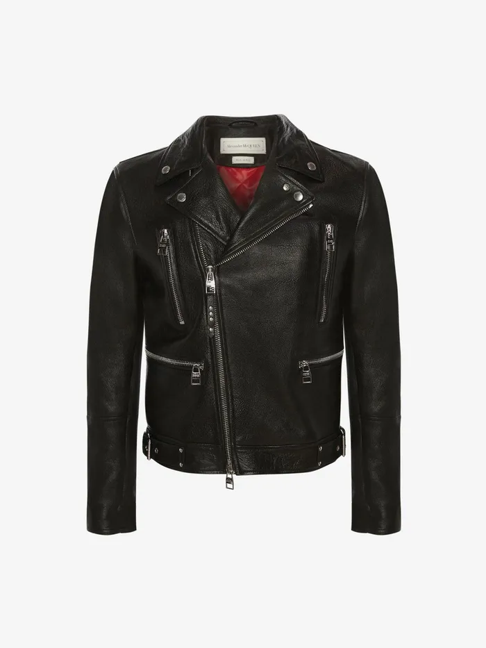 Men Jackets Alexander McQueen Mcqueen Classic Leather Biker Jacket Black