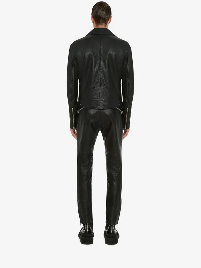 Men Jackets Alexander McQueen Mcqueen Classic Leather Biker Jacket Black