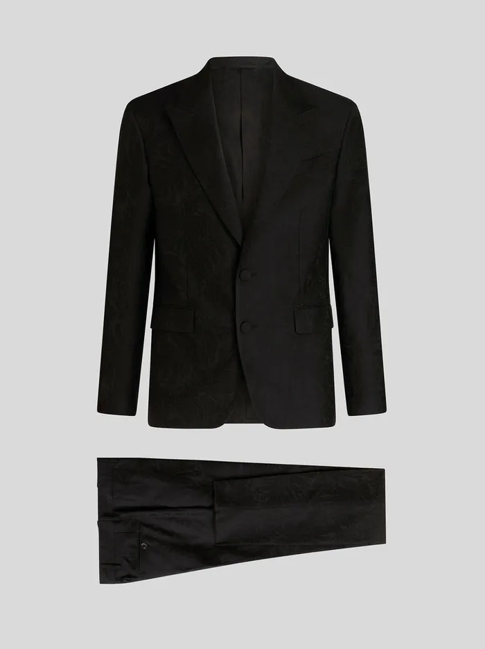 Men Jacquard Suit With Paisley Foliage Designs Etro Suits