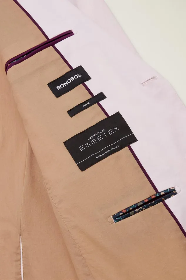 Men Jetsetter Italian Cotton Blazer Dusty Pink Bonobos Blazers and Sport Coats