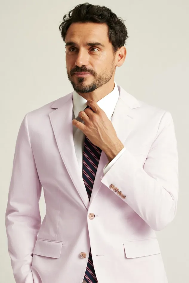 Men Jetsetter Italian Cotton Blazer Dusty Pink Bonobos Blazers and Sport Coats