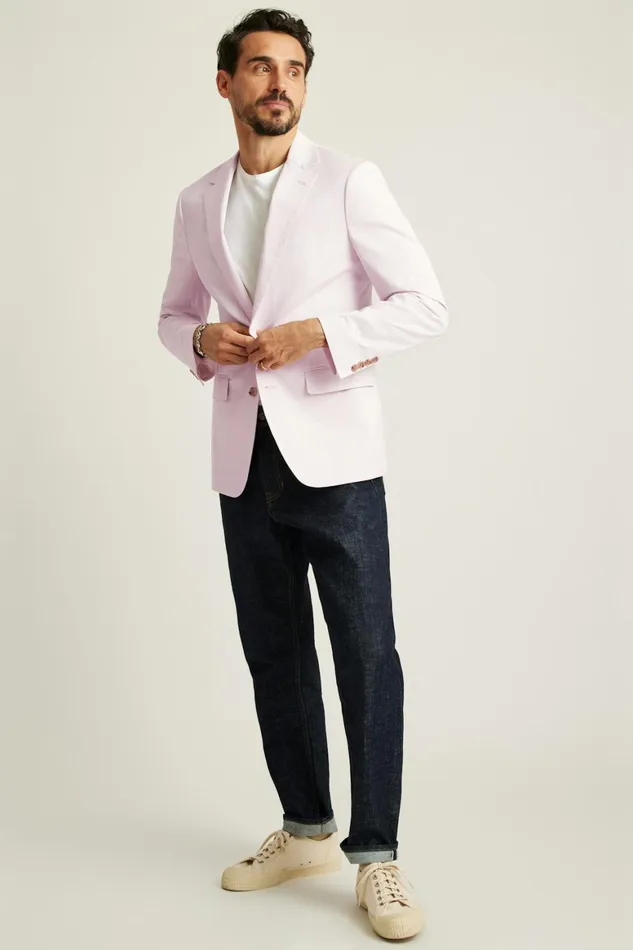 Men Jetsetter Italian Cotton Blazer Dusty Pink Bonobos Blazers and Sport Coats