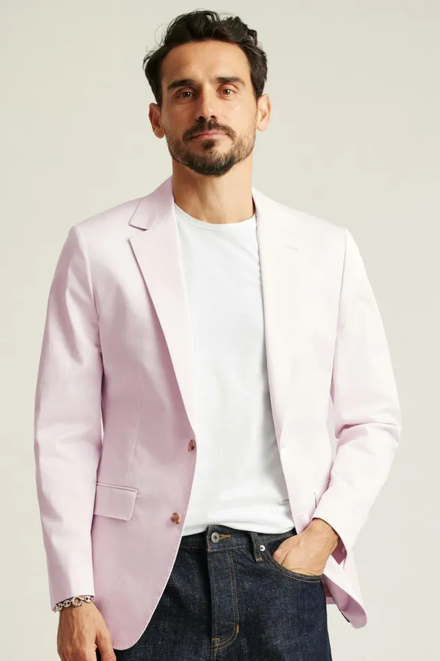 Men Jetsetter Italian Cotton Blazer Dusty Pink Bonobos Blazers and Sport Coats