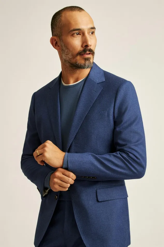 Men Jetsetter Italian Flannel Blazer Bright Navy Bonobos Blazers and Sport Coats