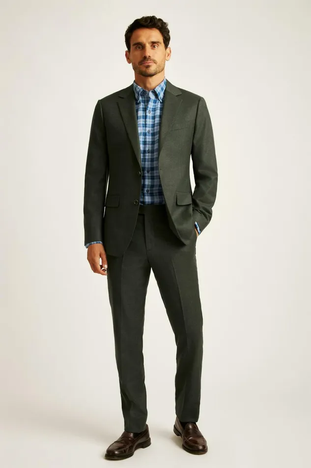 Men Jetsetter Italian Flannel Suit Olive Bonobos Suits