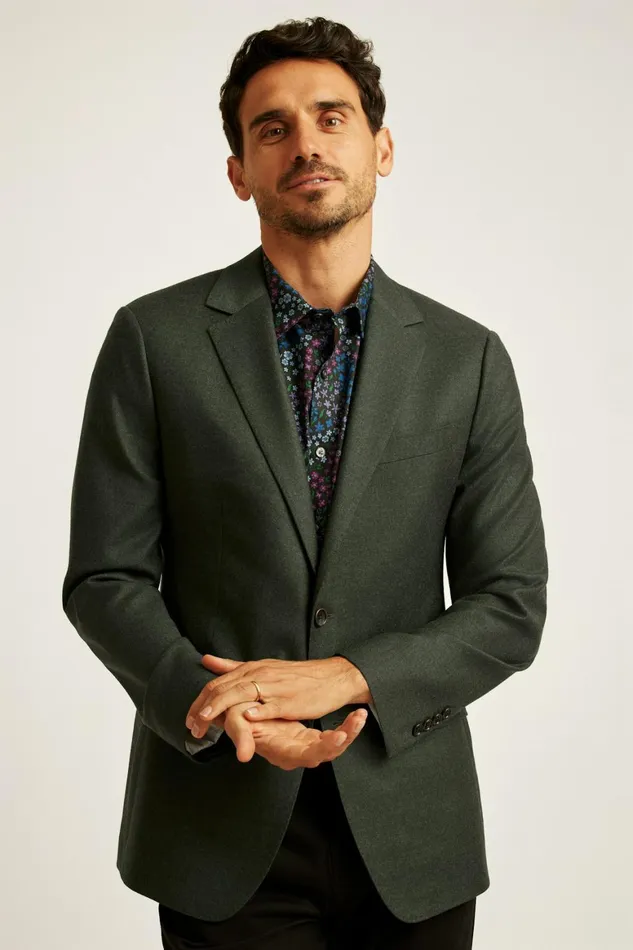 Men Jetsetter Italian Flannel Suit Olive Bonobos Suits