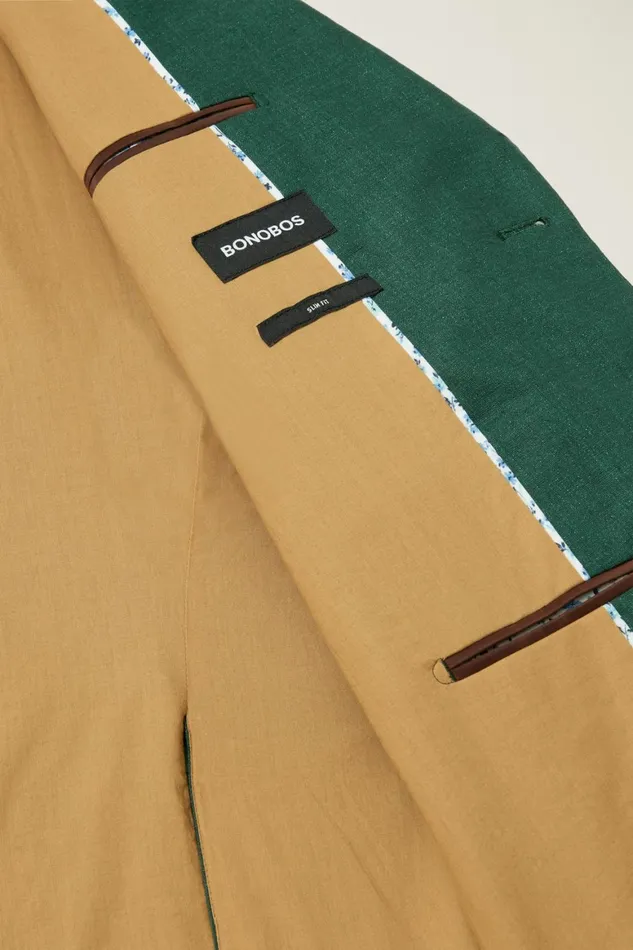 Men Jetsetter Italian Linen Blazer Mineral Green Bonobos Blazers and Sport Coats