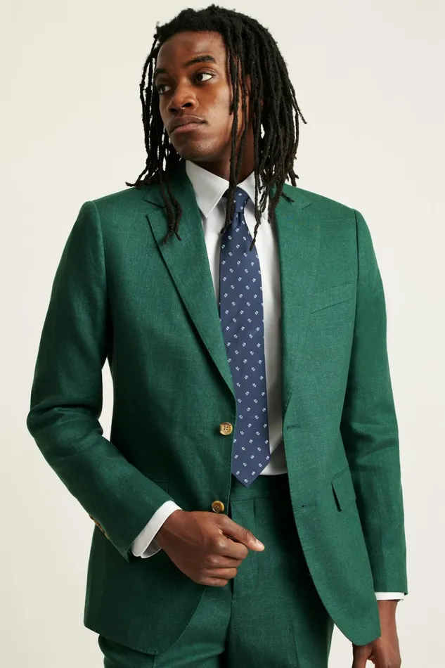 Men Jetsetter Italian Linen Blazer Mineral Green Bonobos Blazers and Sport Coats