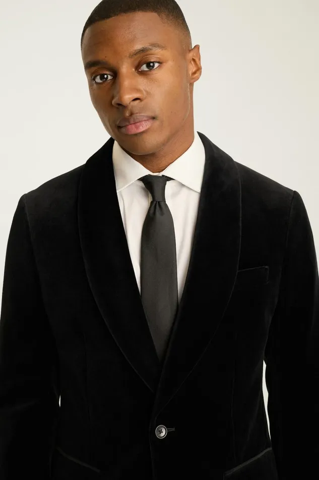 Men Jetsetter Italian Velvet Blazer Black Bonobos Blazers and Sport Coats