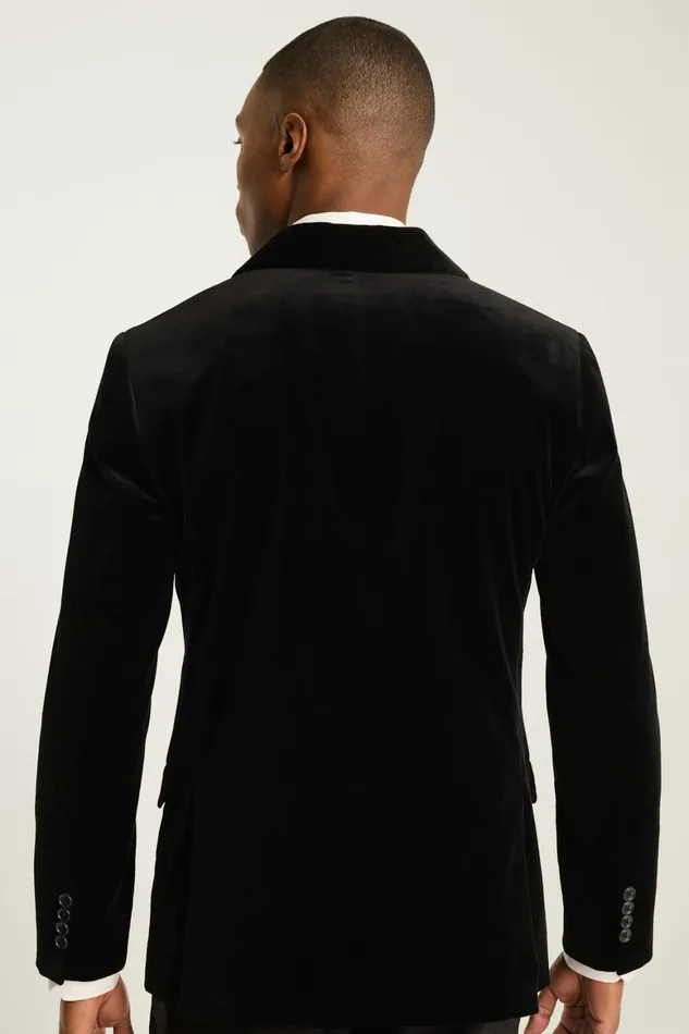 Men Jetsetter Italian Velvet Blazer Black Bonobos Blazers and Sport Coats