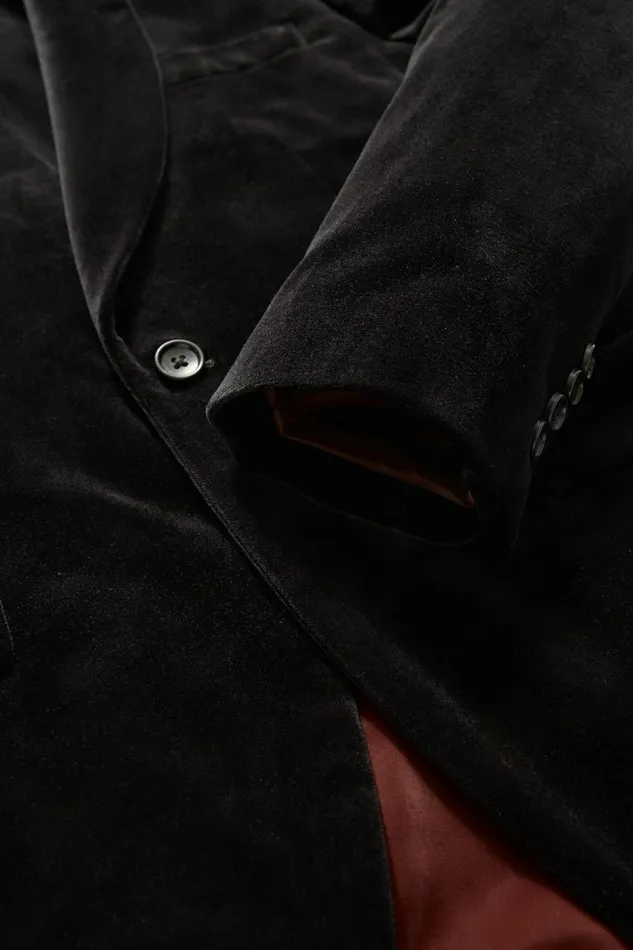 Men Jetsetter Italian Velvet Blazer Black Bonobos Blazers and Sport Coats