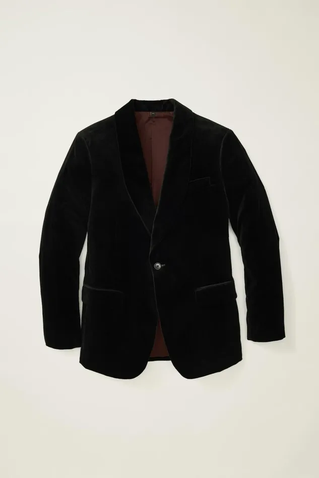 Men Jetsetter Italian Velvet Blazer Black Bonobos Blazers and Sport Coats