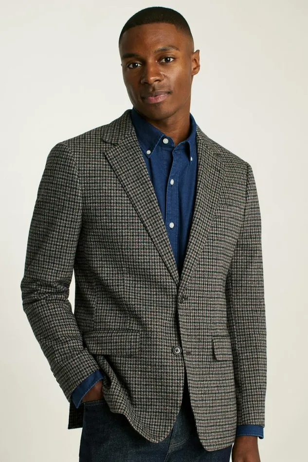Men Jetsetter Knit Blazer Charcoal Club Check Bonobos Blazers and Sport Coats
