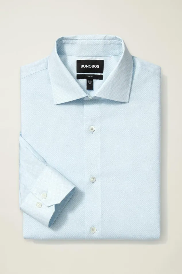Men Jetsetter Stretch Dress Shirt Airy Blue Geo Bonobos Business Casual Shirts