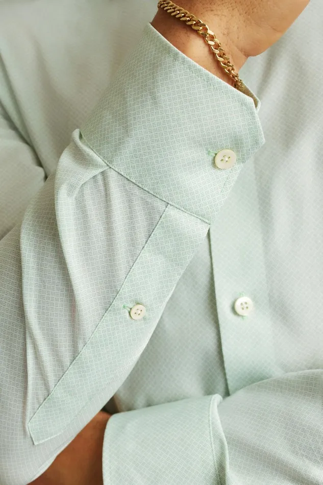 Men Jetsetter Stretch Dress Shirt English Ivy Green Geo Bonobos Business Casual Shirts