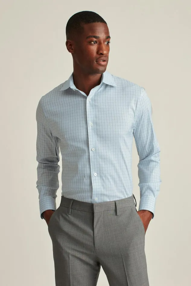 Men Jetsetter Stretch Dress Shirt Nantucket Breeze Plaid Bonobos Business Casual Shirts