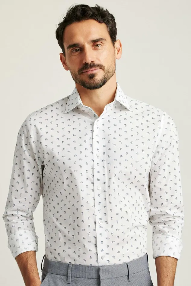 Men Jetsetter Stretch Dress Shirt Navy Catch Of The Day Bonobos Business Casual Shirts