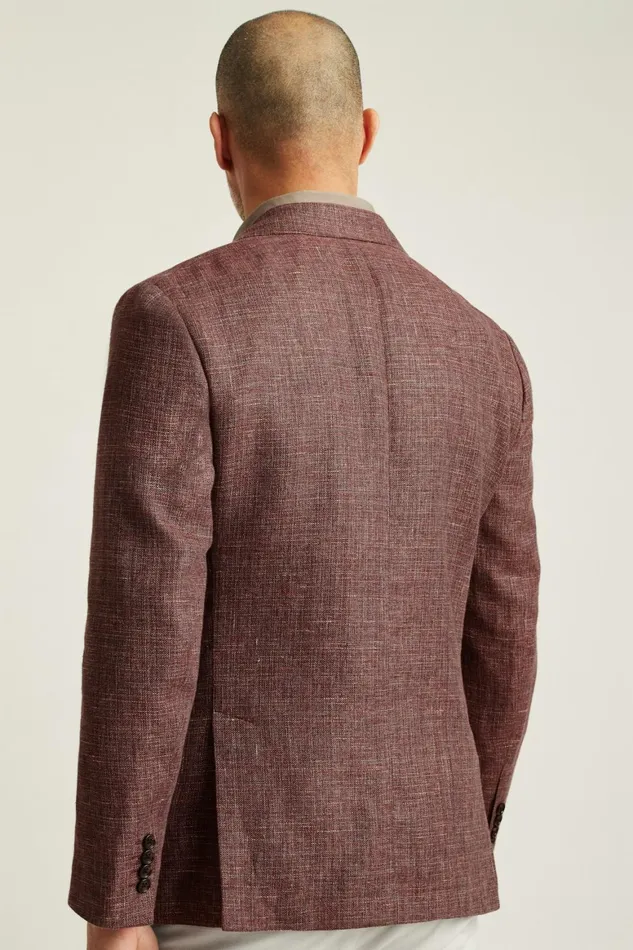 Men Jetsetter Unconstructed Italian Blazer Berry Basketweave Bonobos Blazers and Sport Coats