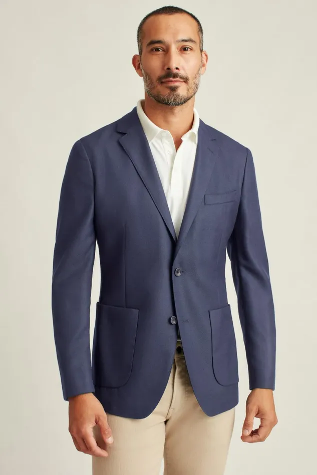 Men Jetsetter Unconstructed Italian Wool Blazer Navy Bonobos Blazers and Sport Coats