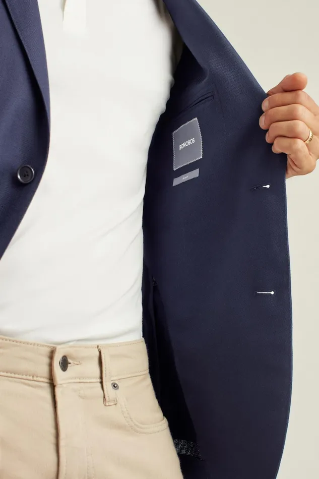 Men Jetsetter Unconstructed Italian Wool Blazer Navy Bonobos Blazers and Sport Coats