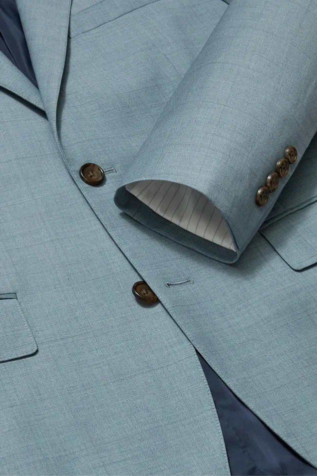 Men Jetsetter Wool Blazer Light Blue Windowpane Bonobos Blazers and Sport Coats